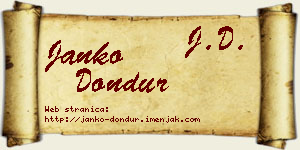 Janko Dondur vizit kartica